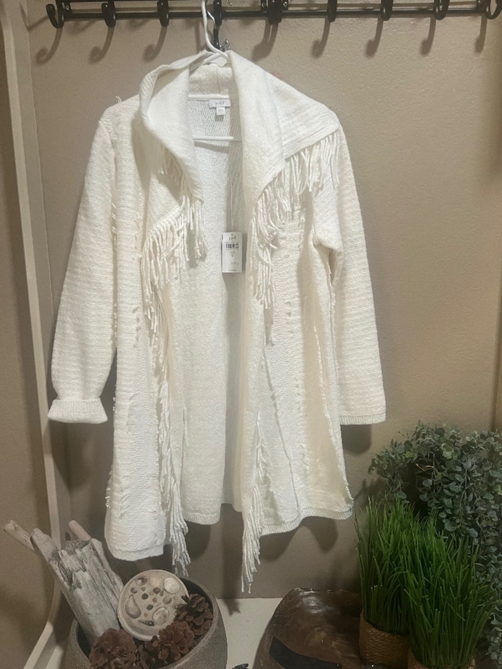 Fringed Sweater Jacket